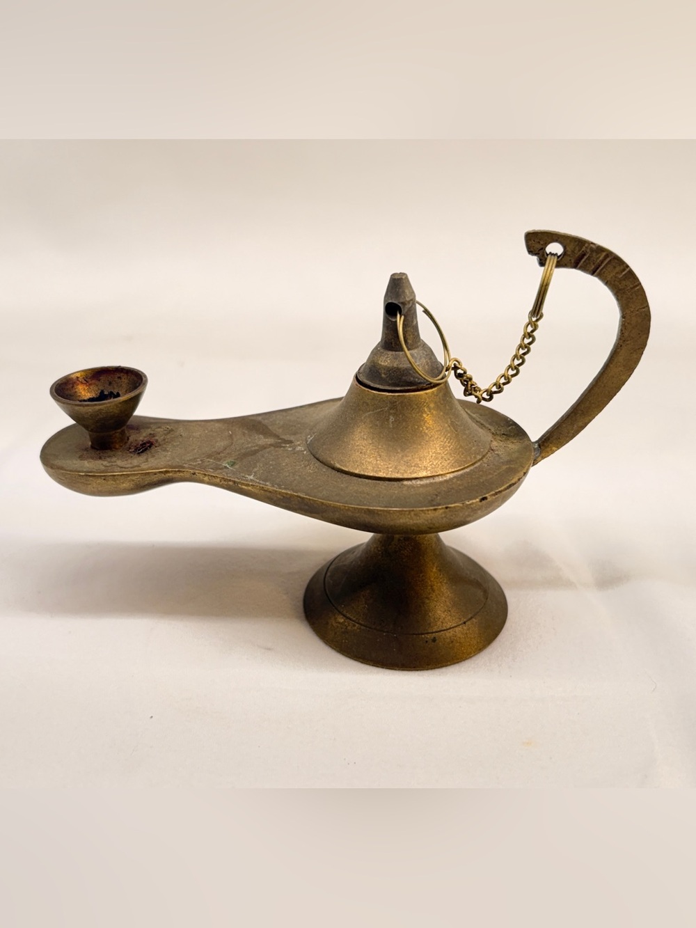 Vintage Brass Aladdin Genie Lamp Incense Burner Oil Lamp Decor India